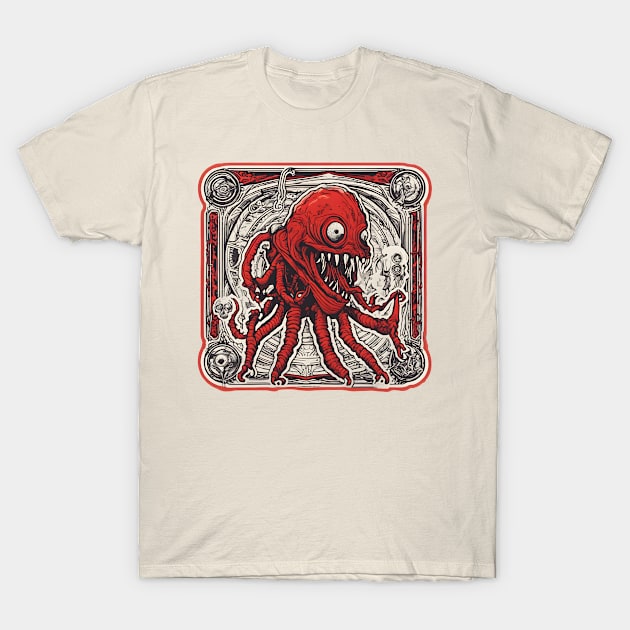 Red Meathead Monster T-Shirt by Fan Boy Fun Designs by Darth Skippy